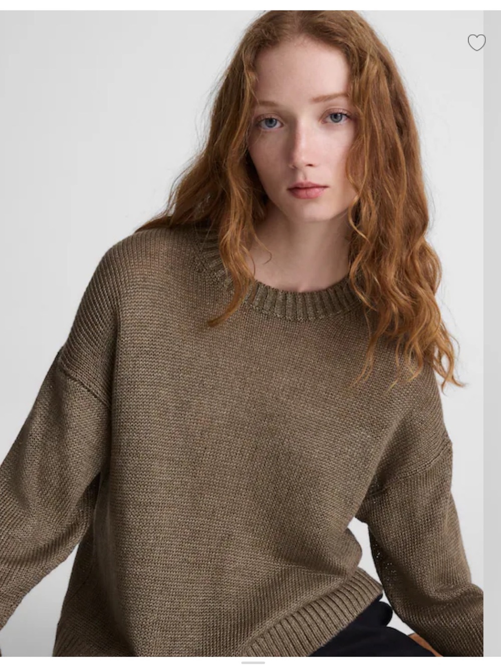 Madewell Linen Drop-Shoulder Sweater Crewneck - Light Turquoise